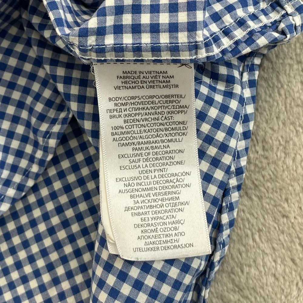 Polo Ralph Lauren Shirt Boys Medium 10-12 Blue Gingham Check Pony Preppy Stretch
